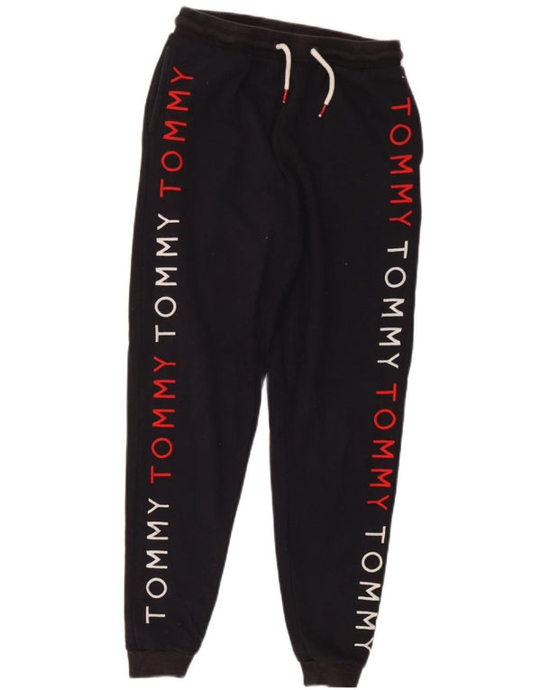 Pantaloni da tuta con grafica da donna Tommy Hilfiger Joggers UK 8 Small Nero