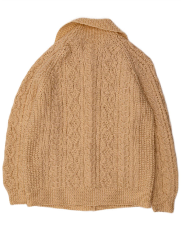 Maglione cardigan da donna VINTAGE UK 14 Large Beige
