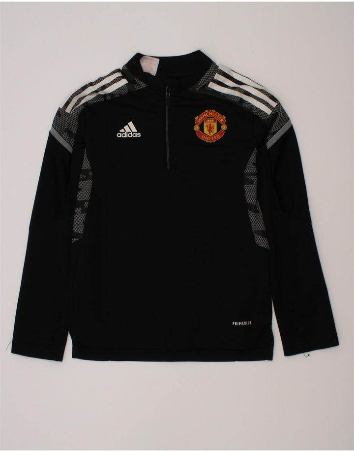 Top della tuta da ginnastica Adidas da ragazzo con grafica 7-8 anni nera