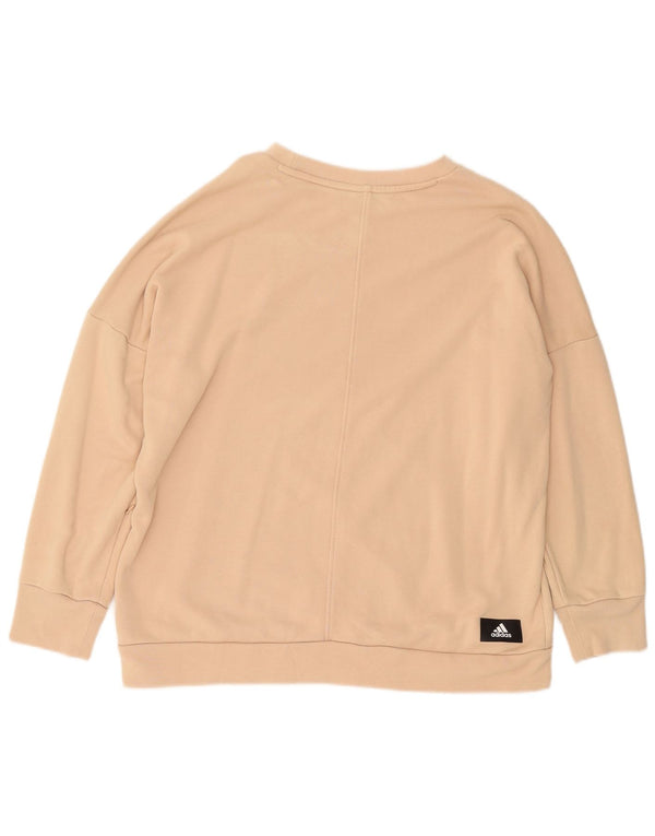 Felpa oversize con grafica Adidas da donna UK 12/14 Beige medio