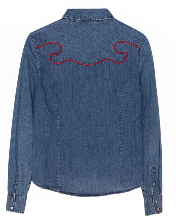 Camicia di jeans da donna Levi's UK 10 piccola in cotone blu