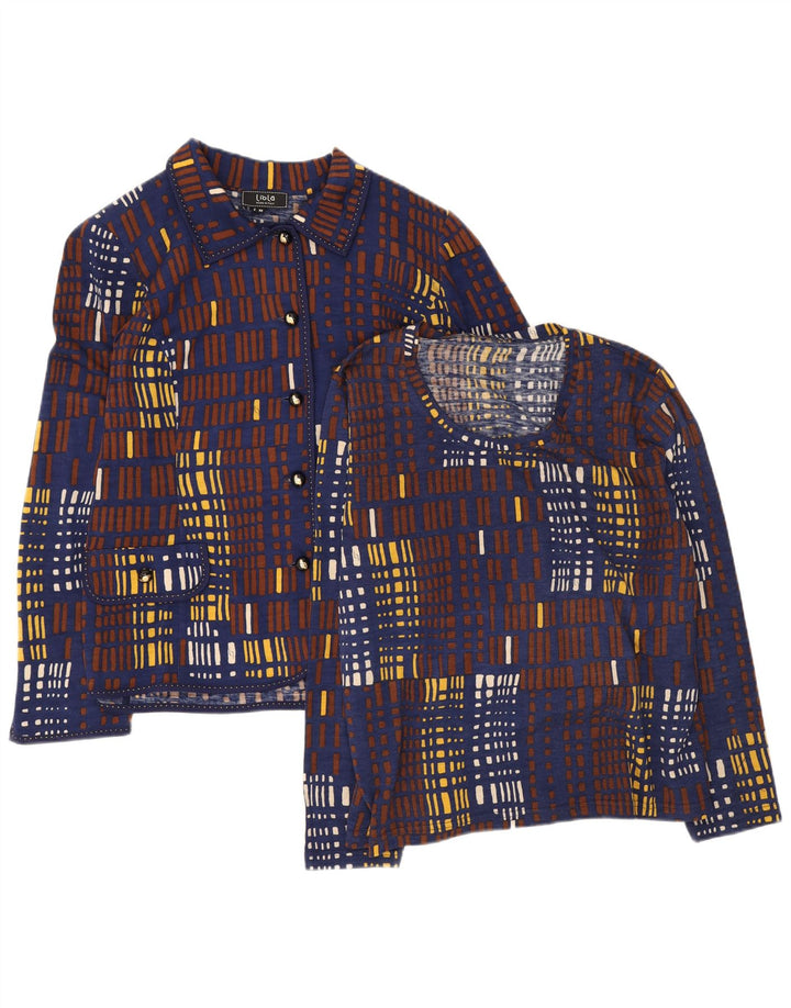 Liola Set 2 pezzi da donna IT 50 XL Lana geometrica blu navy
