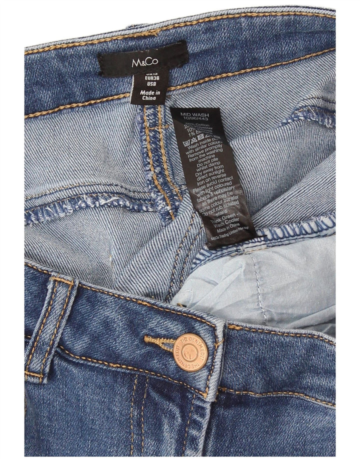 Jeans corti da donna M&Co UK 12 medio W30 L25 cotone blu