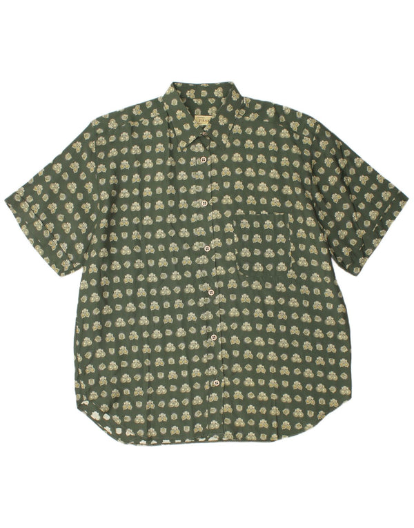 Vintage Womens Oversized Abstract Pattern Shirt UK 16 Large Green Geometric