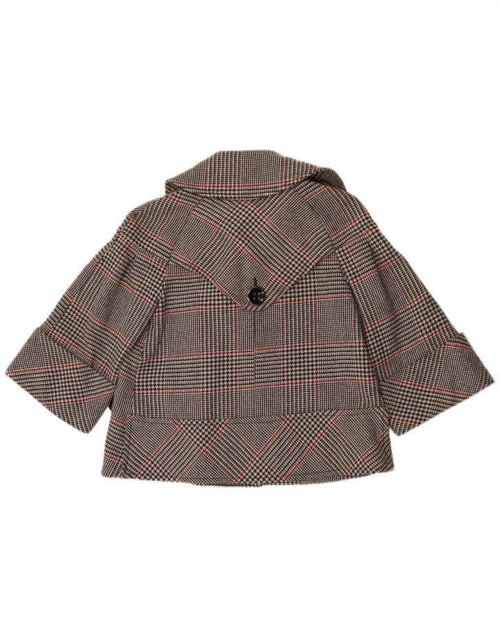 Giacca blazer corta doppiopetto da donna Zara UK 14 scozzese grigio medio