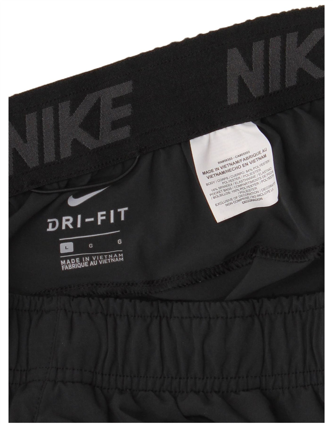 Pantaloncini sportivi Nike Dri Fit da uomo, grandi, in poliestere nero