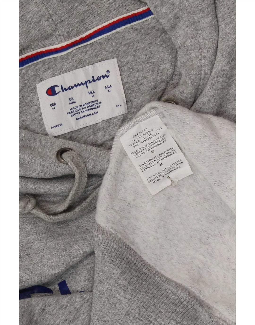 Maglione con cappuccio oversize grafico da donna Champion UK 14 Grigio medio chiazzato
