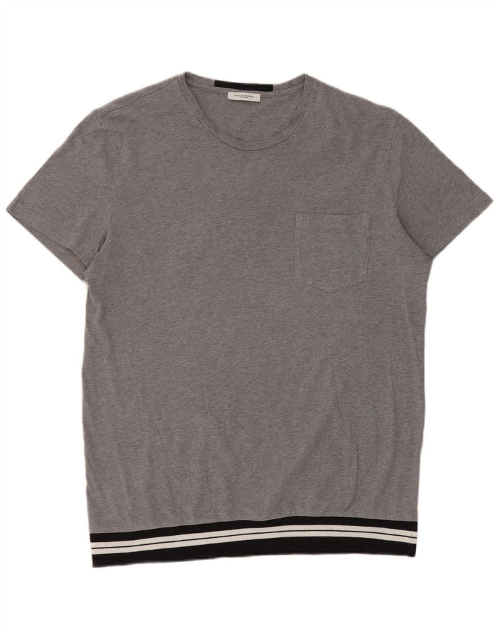 T-shirt da uomo Paolo Pecora Top grigio medio color block