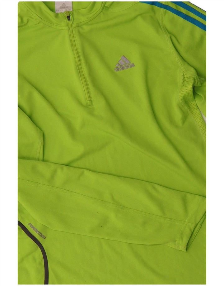 Top da tuta ADIDAS da uomo con zip e collo in poliestere verde medio