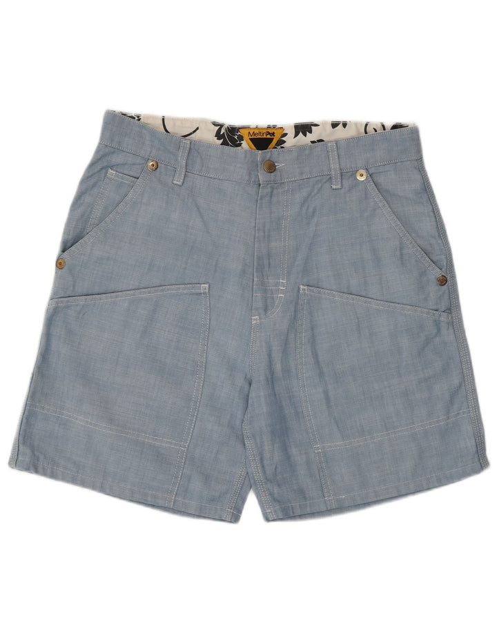 MELTIN' POT Mens Cargo Shorts W32 Medium  Blue
