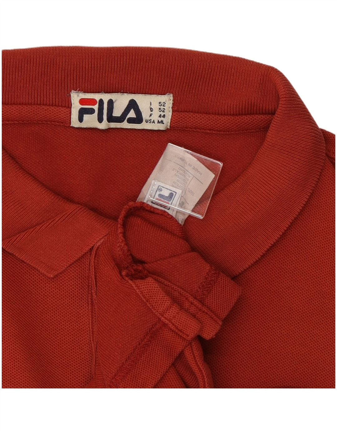 Polo da uomo FILA in cotone rosso medio