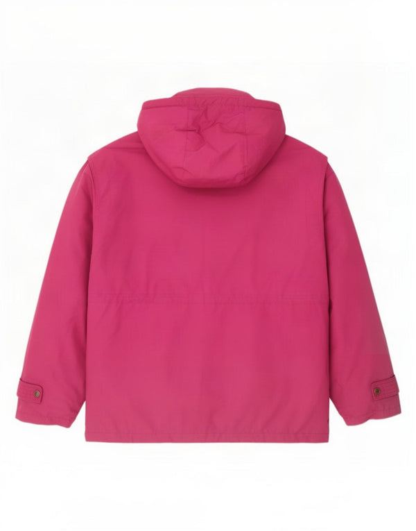Giacca imbottita con cappuccio da uomo vintage UK 40 grande poliestere rosa