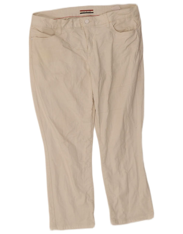 Jeans corti da donna Tommy Hilfiger US 12 Large W34 L23 Cotone beige