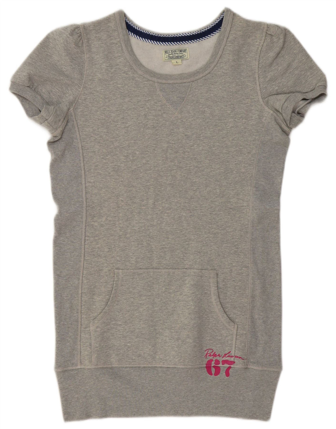 POLO RALPH LAUREN Felpa lunga da donna Maglione UK 16 Large Grigio