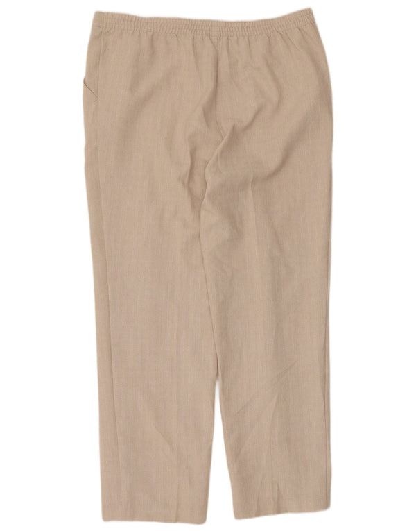 Pantaloni casual dritti da donna Marks & Spencer UK 14 Large W36 L28 Beige
