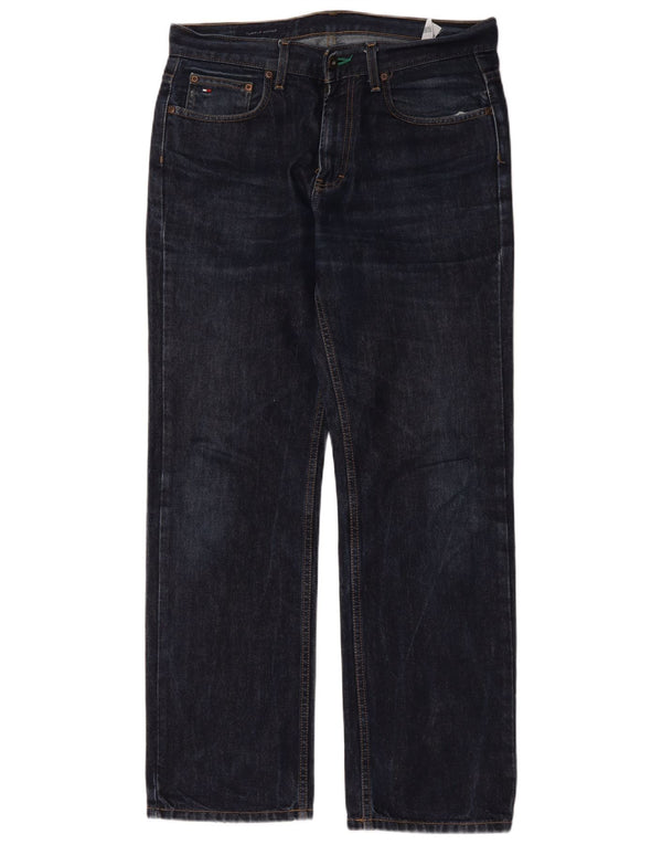 Jeans dritti da uomo Tommy Hilfiger W32 L32 cotone blu navy