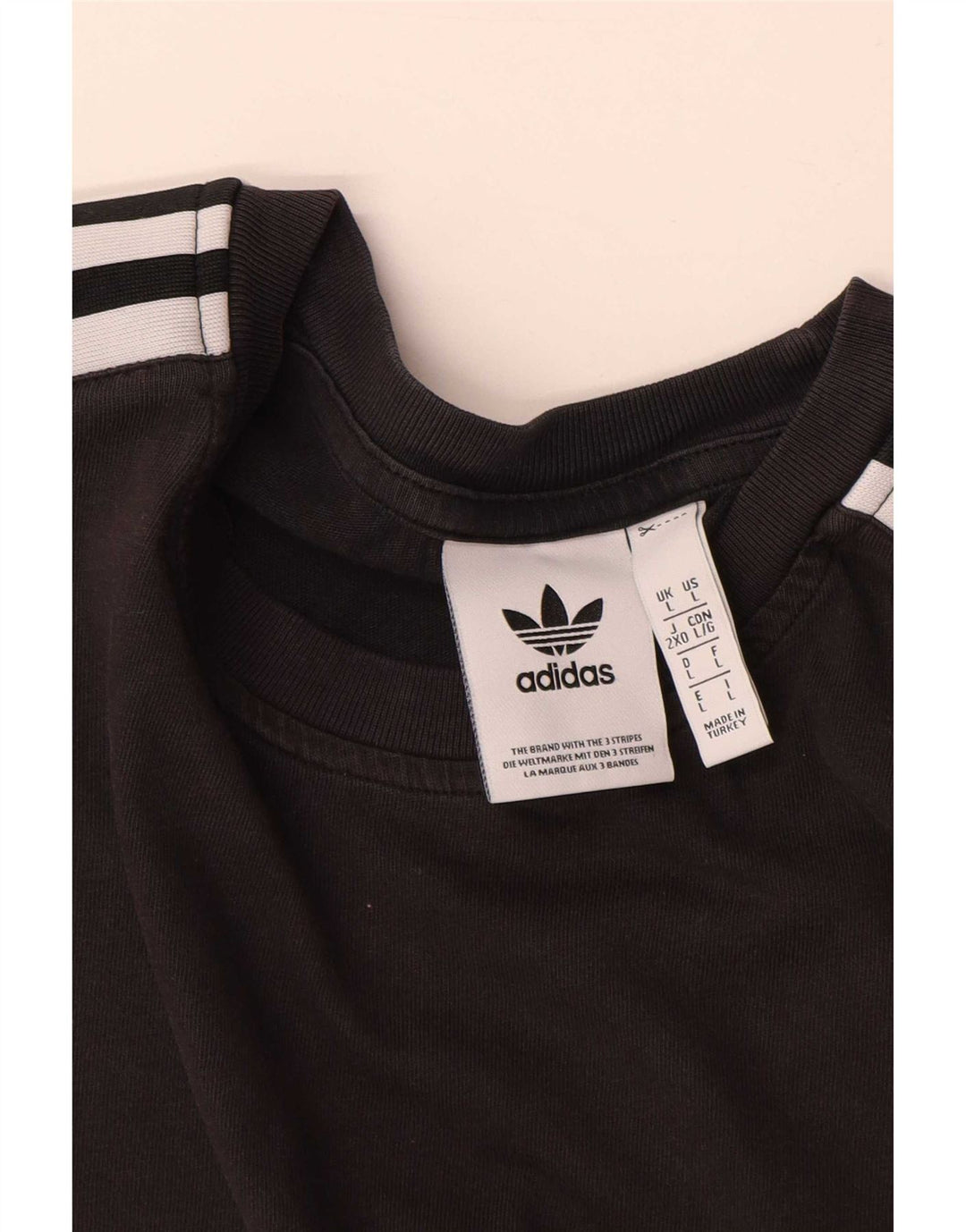 T-shirt Adidas da uomo grande in cotone nero