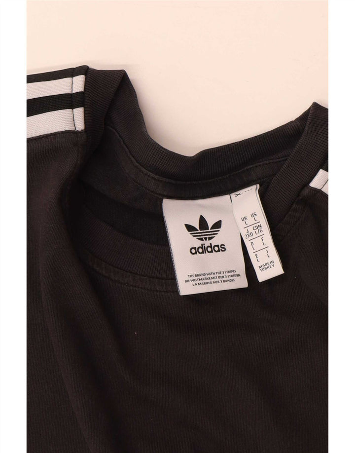 T-shirt Adidas da uomo grande in cotone nero