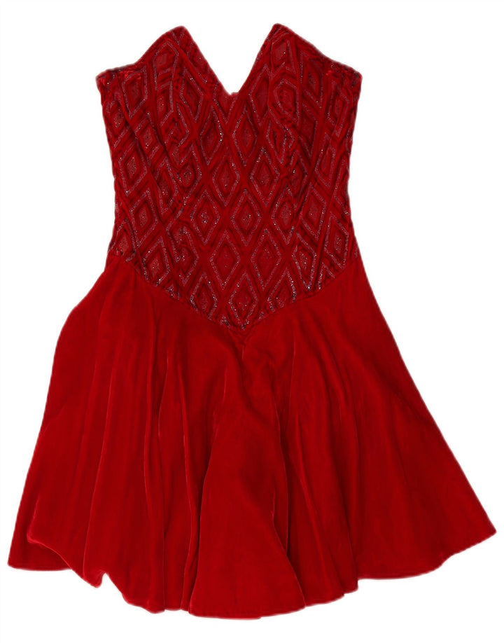 Abito senza spalline da donna Roccobarocco IT 42 Viscosa a rombi/diamanti rosso medio
