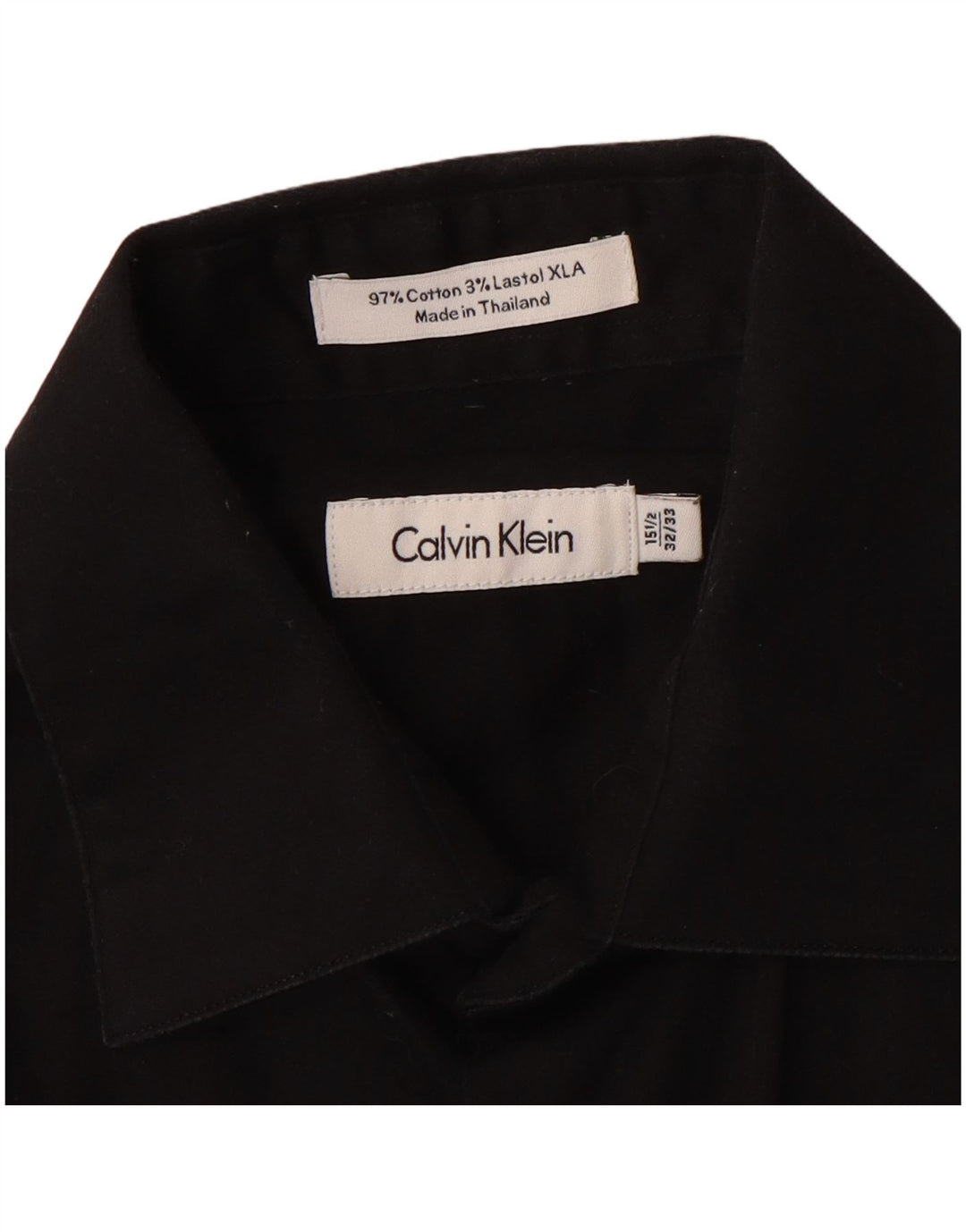 Camicia da uomo Calvin Klein taglia 15 1/2 media cotone nero