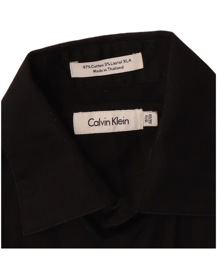 Camicia da uomo Calvin Klein taglia 15 1/2 media cotone nero