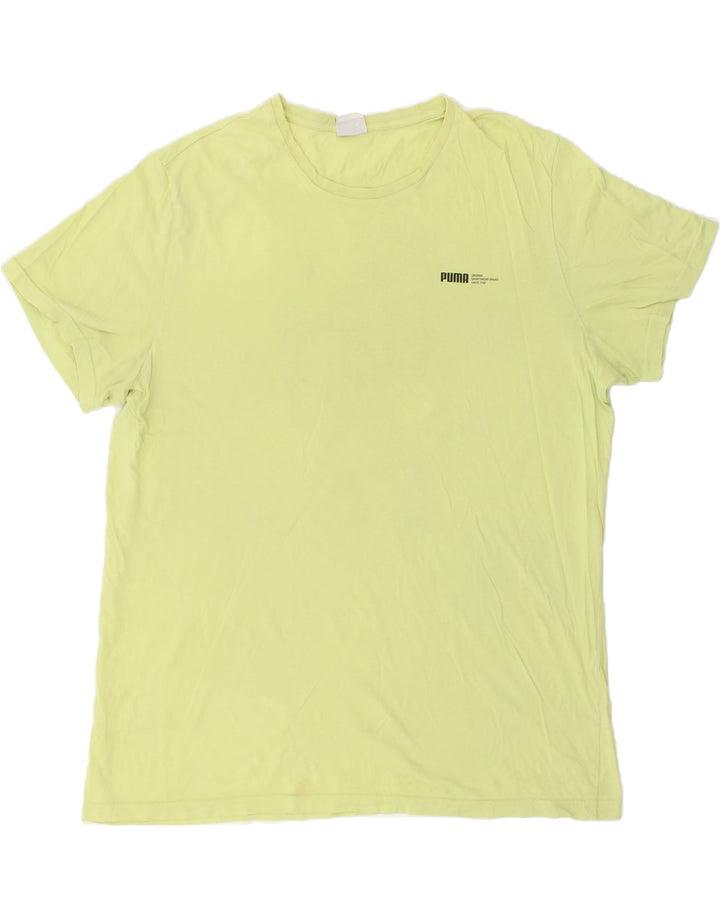 PUMA Mens Graphic T-Shirt Top 2XL Yellow Vintage Puma and Second-Hand Puma from Messina Hembry 