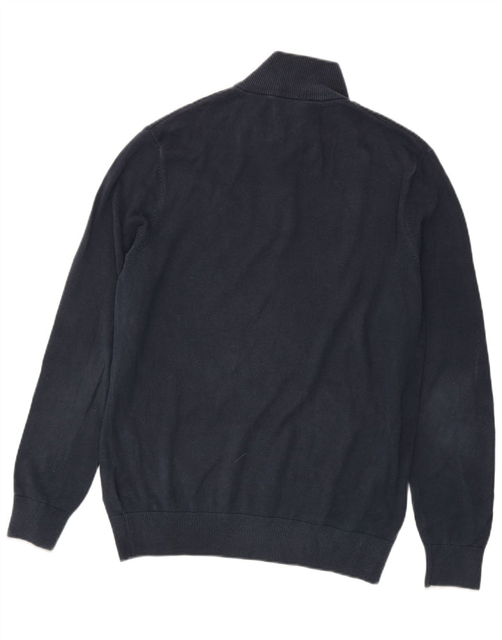 Timberland Maglione da uomo con zip e collo in cotone medio blu navy