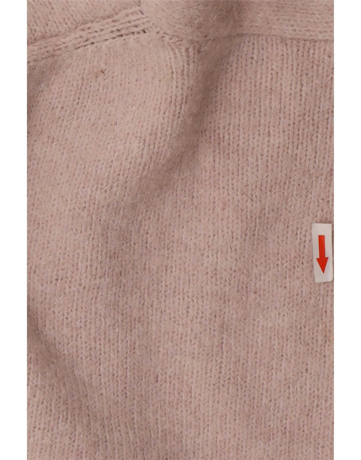 Maglione cardigan oversize a linea lunga da donna Zara UK 10 piccolo poliestere rosa