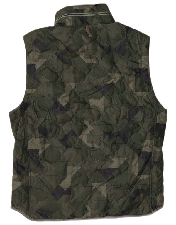 Gilet trapuntato con cappuccio da uomo G-Star UK 44 2XL Poliestere mimetico verde