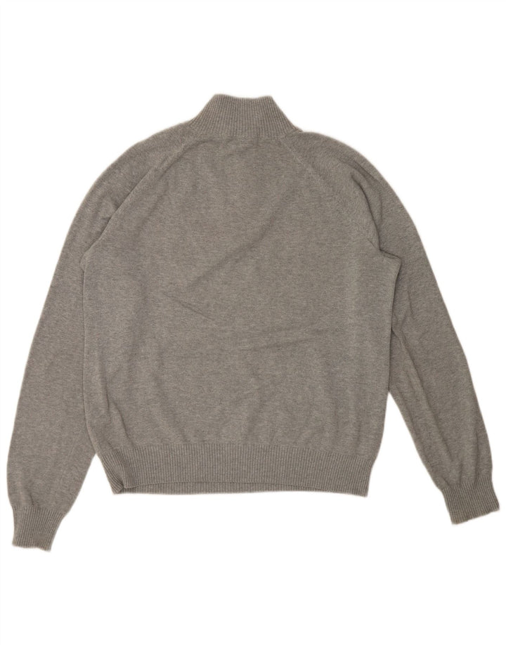 Timberland Maglione da uomo con vestibilità regolare e collo con zip, grande cotone grigio