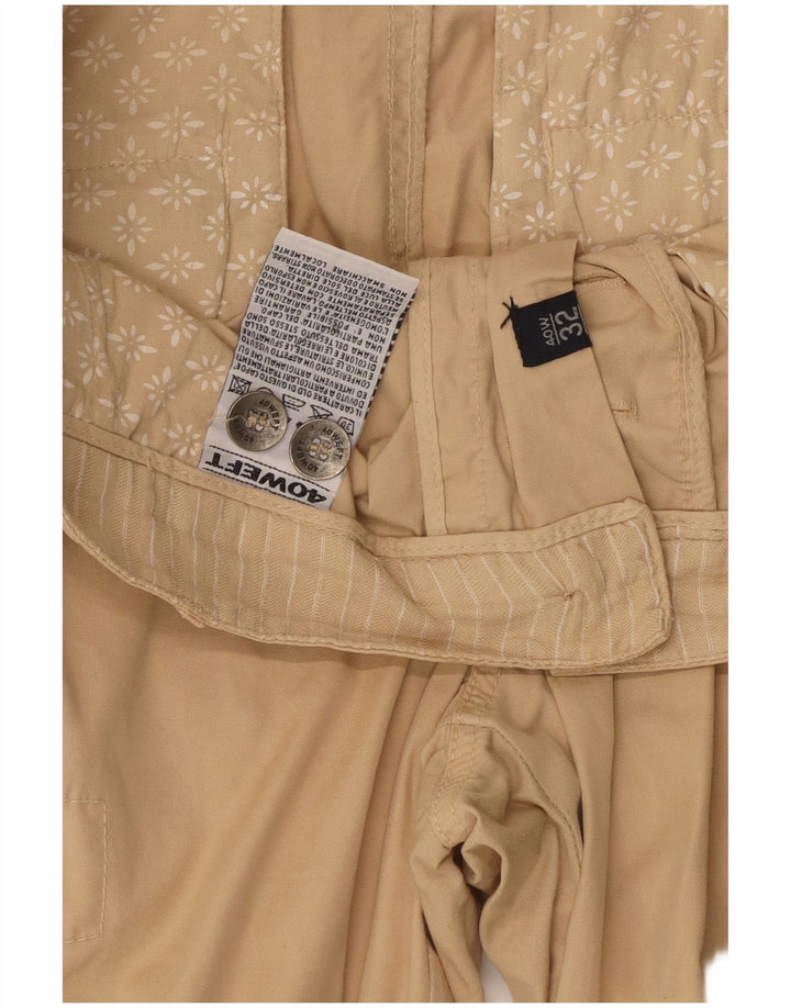 40WEFT Mens Cargo Shorts W32 Medium Beige Cotton
