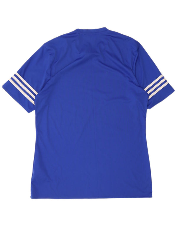 T-shirt Adidas Climalite da uomo Top in poliestere blu medio