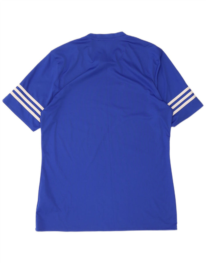 T-shirt Adidas Climalite da uomo Top in poliestere blu medio