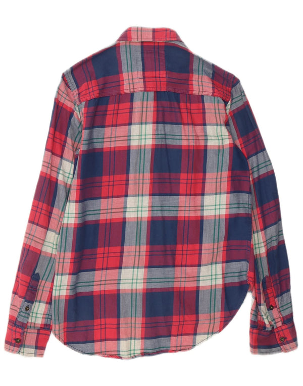 Camicia oversize in flanella da donna Abercrombie & Fitch UK 6 XS in cotone a quadri rossi