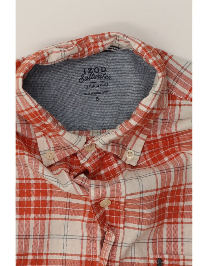 IZOD Mens Salt Water Flannel Shirt Small Orange Check Cotton Vintage Izod and Second-Hand Izod from Messina Hembry 