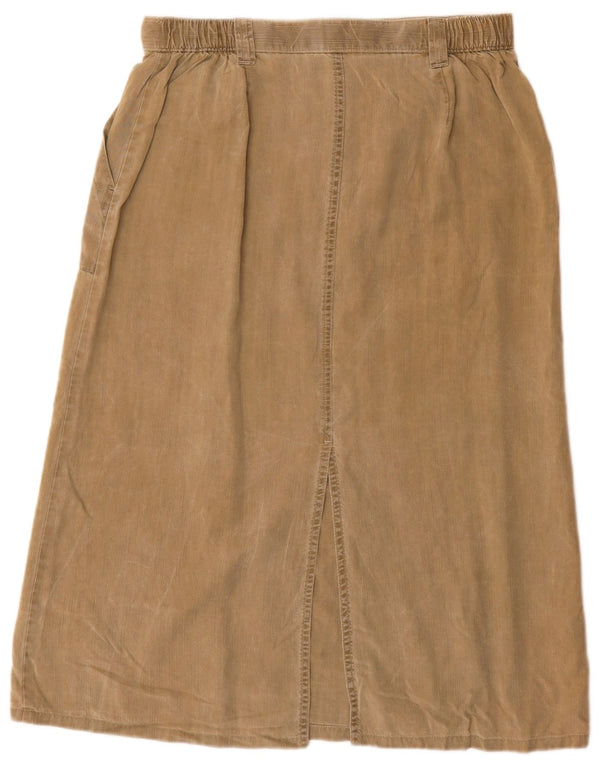 Gonna di jeans a vita alta da donna Marks & Spencer UK 14 Large W32 Khaki Lyocell