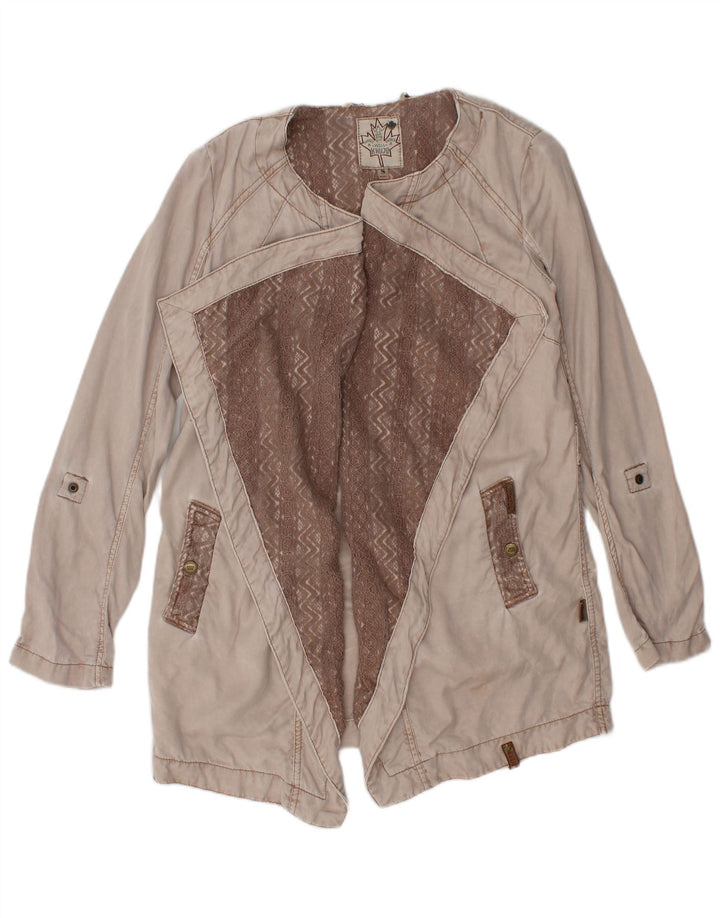 Giacca blazer aperta da donna KHUJO UK 10 Small Beige Colourblock Lyocell