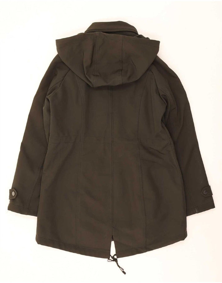 Giacca parka con cappuccio da donna Michael Kors UK 14 poliestere kaki medio