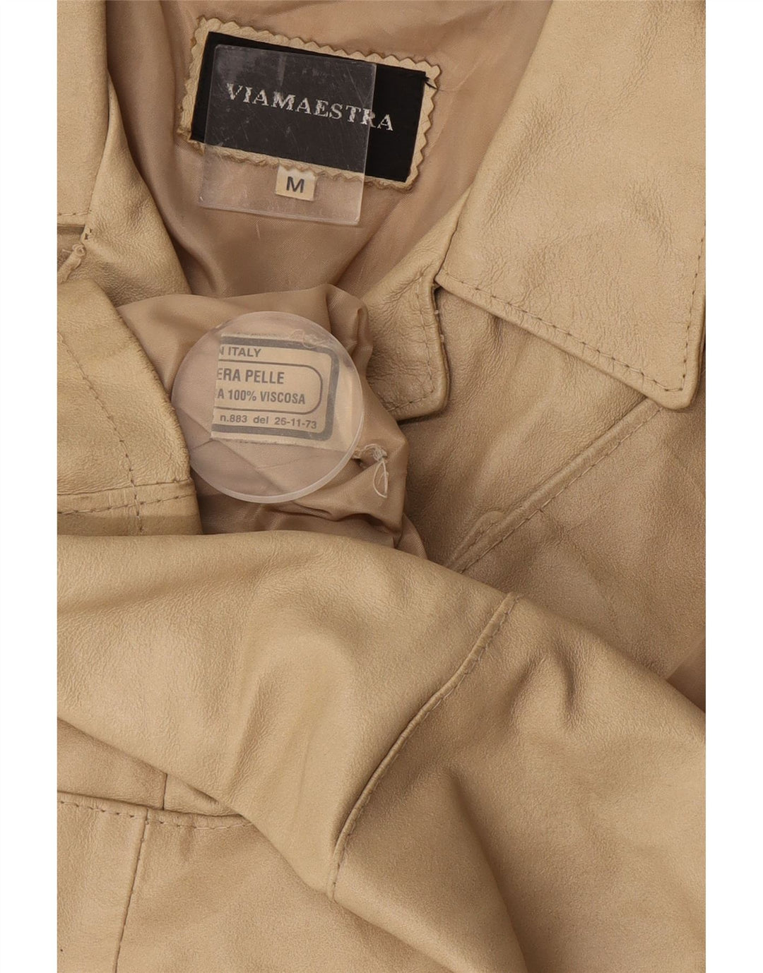 Giacca in pelle da donna Viamaestra UK 12 Pelle beige media