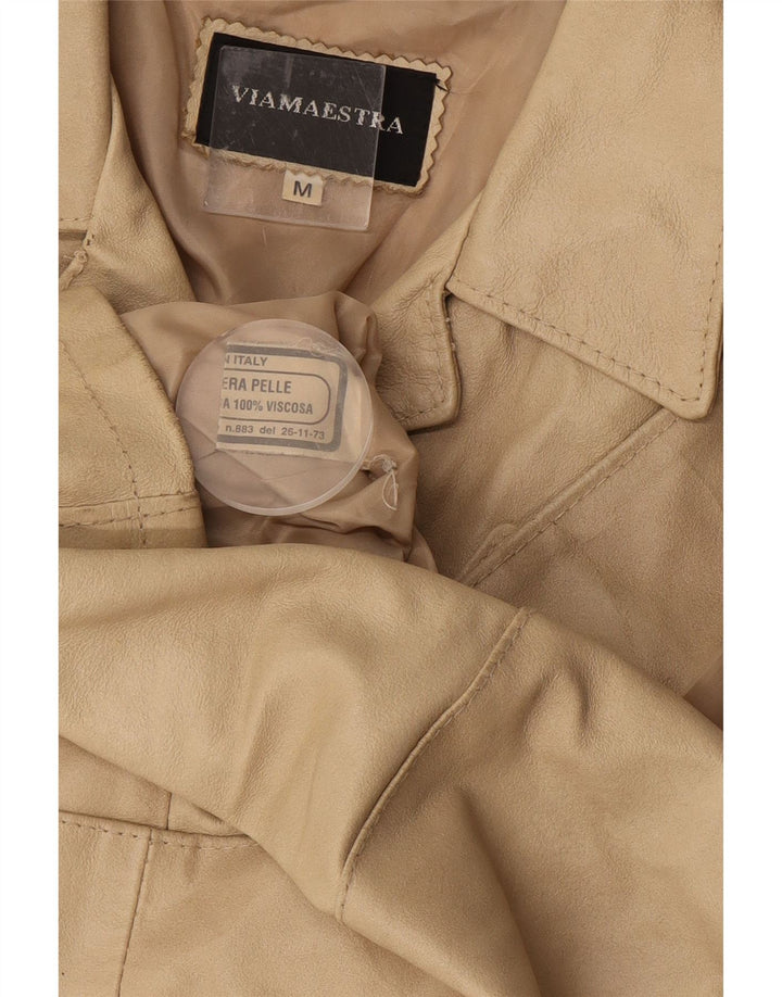 Giacca in pelle da donna Viamaestra UK 12 Pelle beige media
