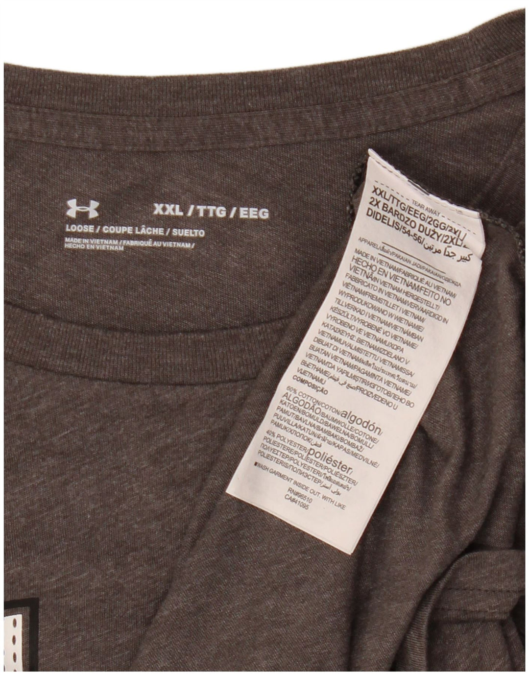 Maglietta grafica da uomo Under Armour Top 2XL cotone grigio