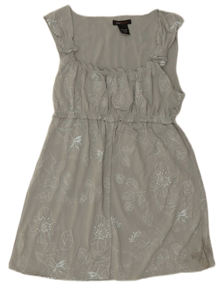 BCBGMAXAZRIA Top tunica da donna UK 14 Poliestere floreale verde grande