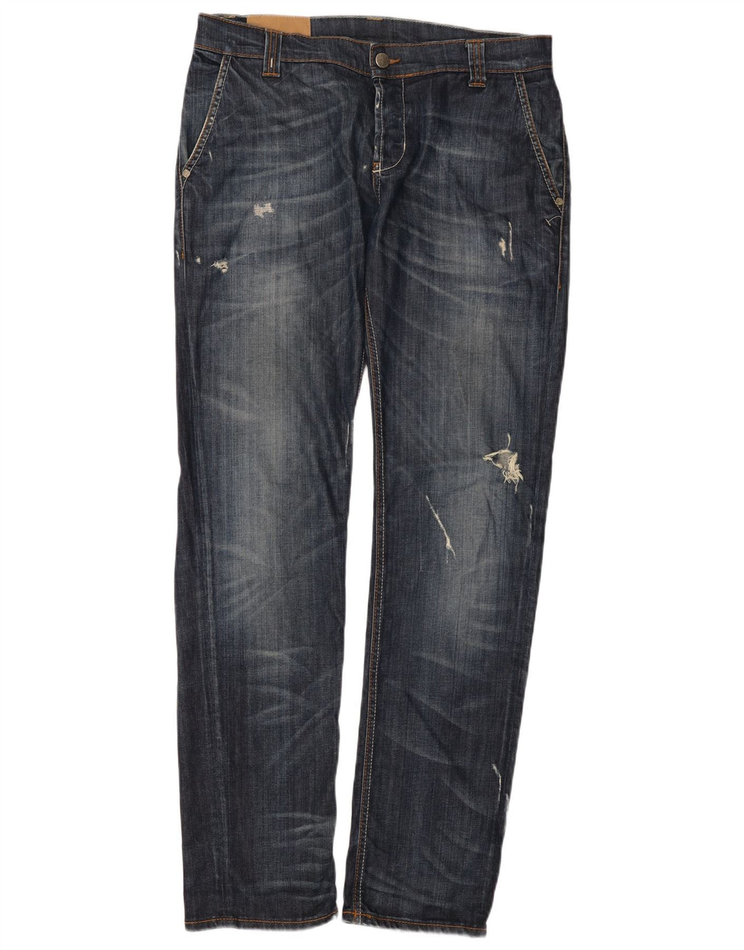 Dondup Jeans dritti invecchiati da uomo W34 L33 Blu