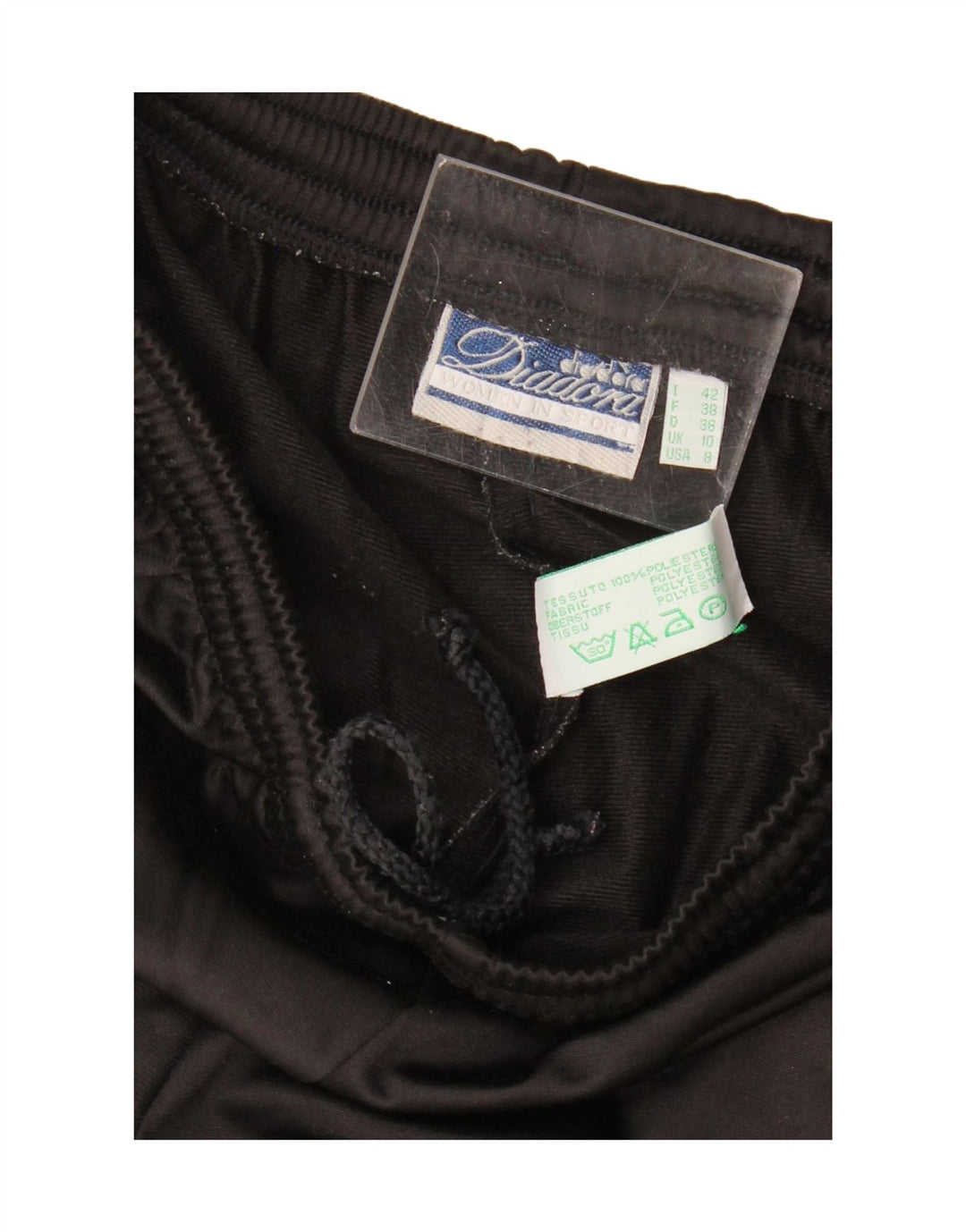 Pantaloni da tuta da donna DIADORA UK 10 Small Nero Poliestere