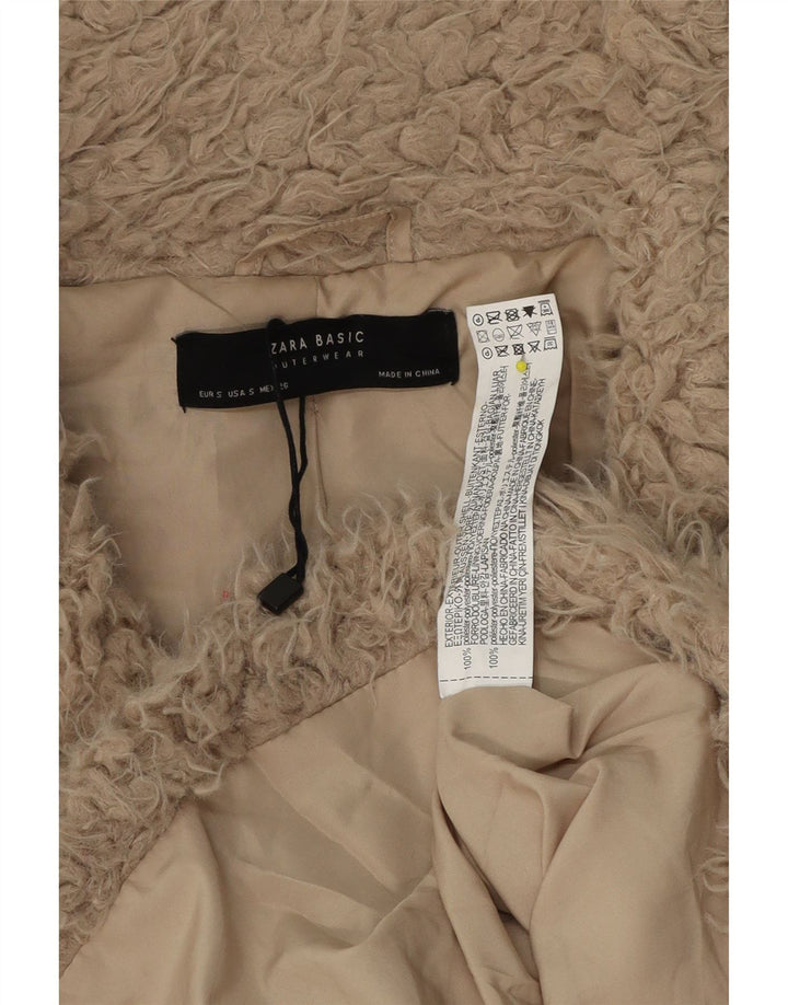 Giacca Zara da donna oversize corta con orsacchiotto UK 10 piccola in poliestere beige