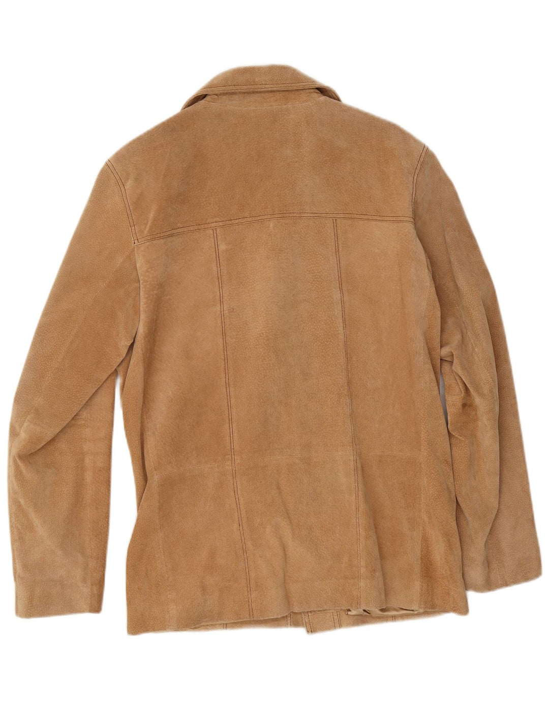 Giacca vintage in pelle scamosciata da donna UK 38 in pelle beige media
