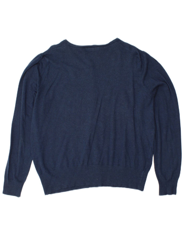 Maglione cardigan da donna Marks & Spencer UK 14 grande blu navy