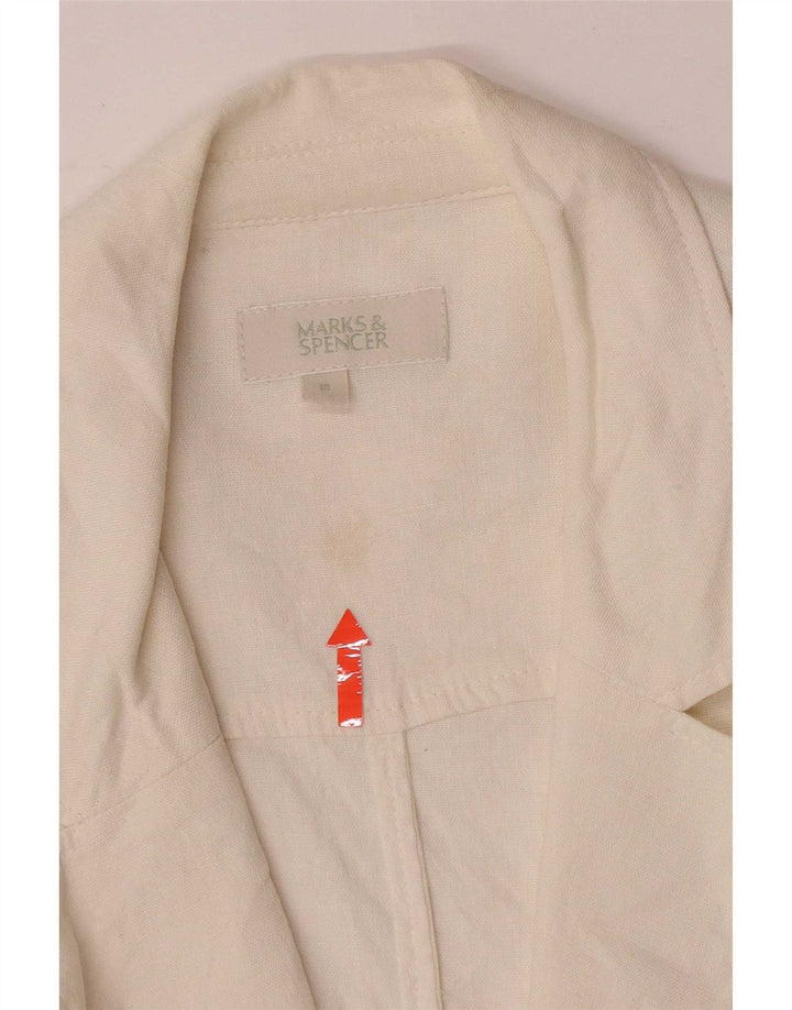 Giacca blazer a 1 bottone Marks & Spencer da donna UK 18 XL bianca