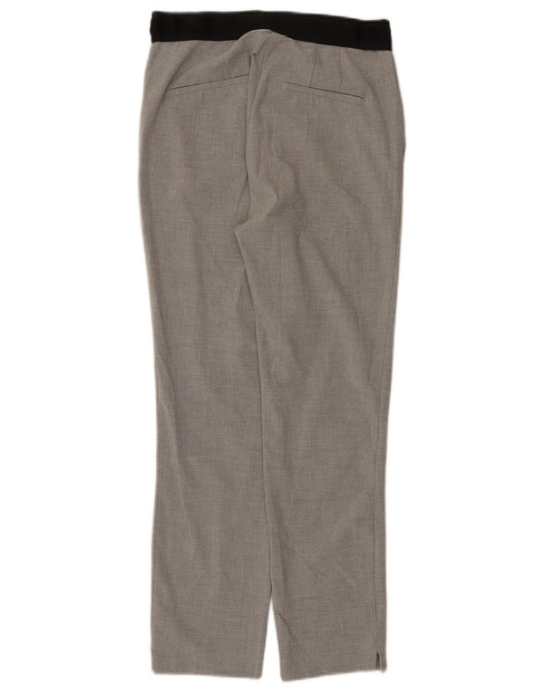 Pantaloni da abito slim da donna Zara piccoli W26 L26 poliestere color block grigio