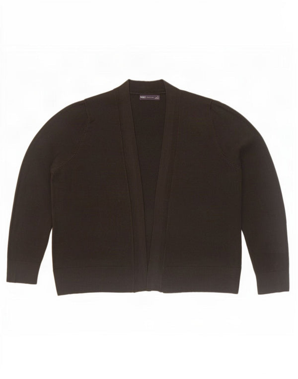 Maglione cardigan aperto da donna Marks & Spencer UK 18 XL acrilico nero